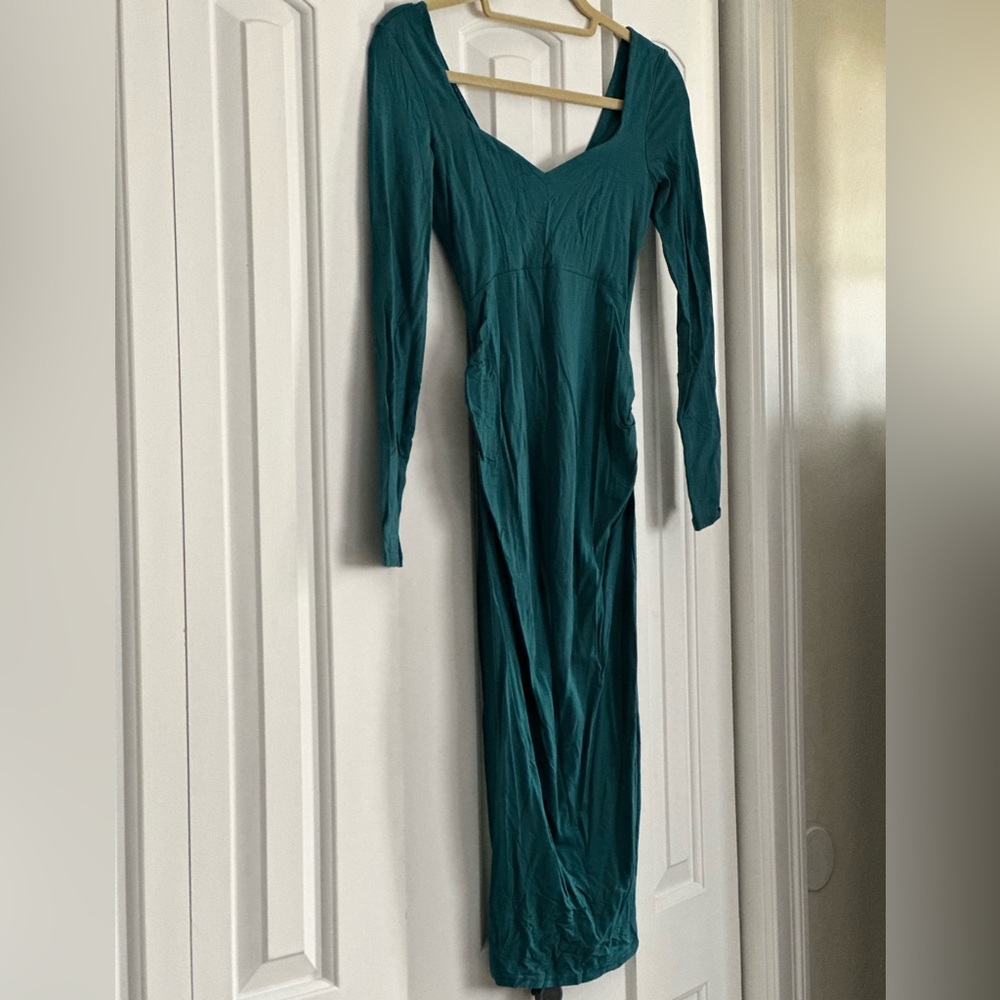 Teal ASOS Maternity Bodycon Midi Dress